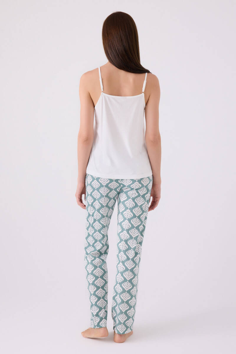 Pierre Cardin Kadın Pamuklu Kruvaze Pigment Baskılı Kışlık Regular Fit Mavi Pijama Takımı PC8905-S-V1 - 8