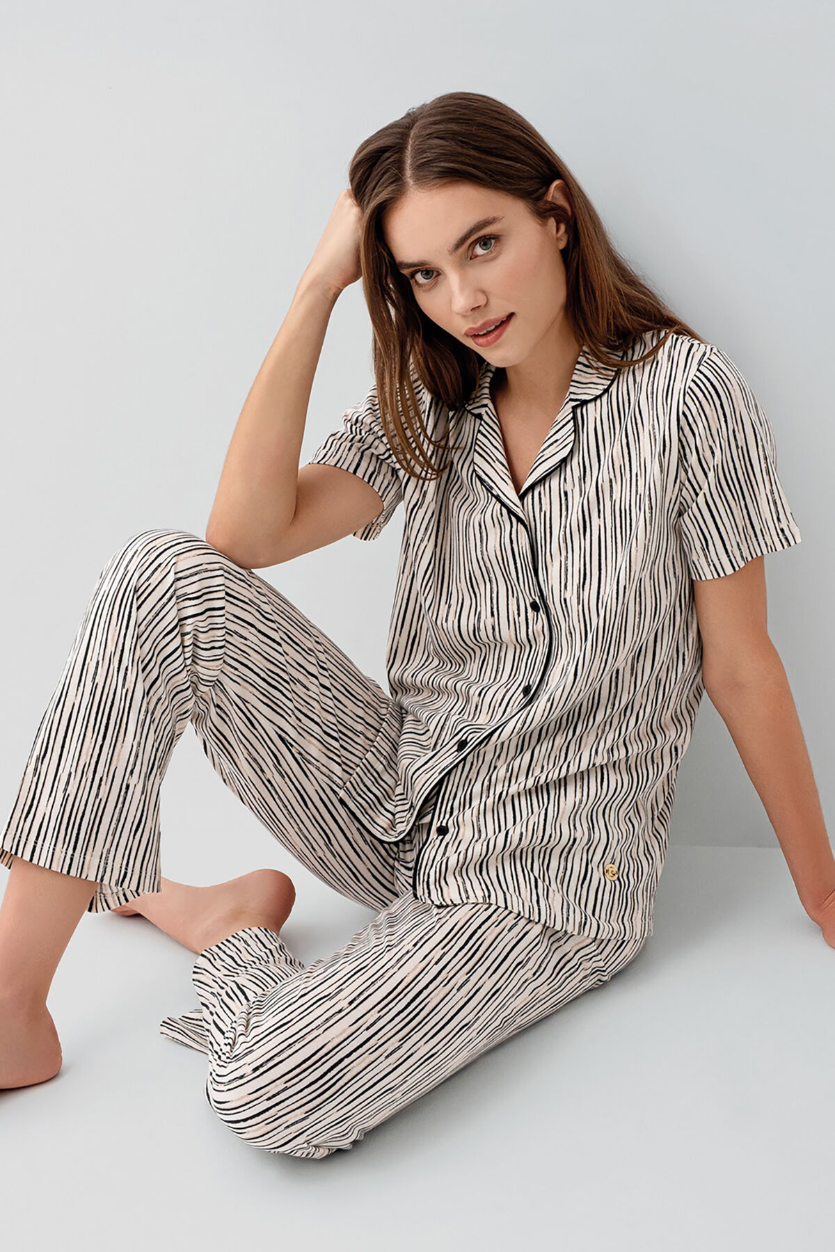 Pierre Cardin Kadın Krem Gömlek Pijama Takım