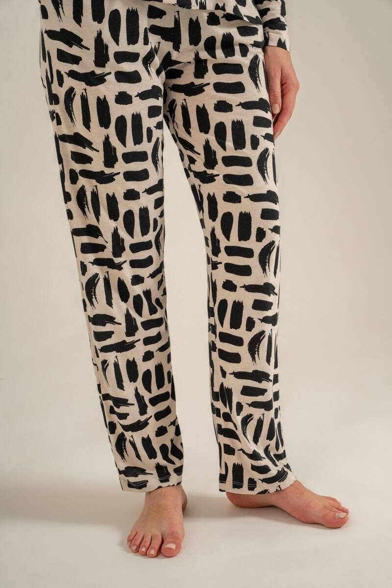 Pierre Cardin Kadın Pamuklu Krem Gömlek Pijama Takımı PC9301-S-V1 - 6