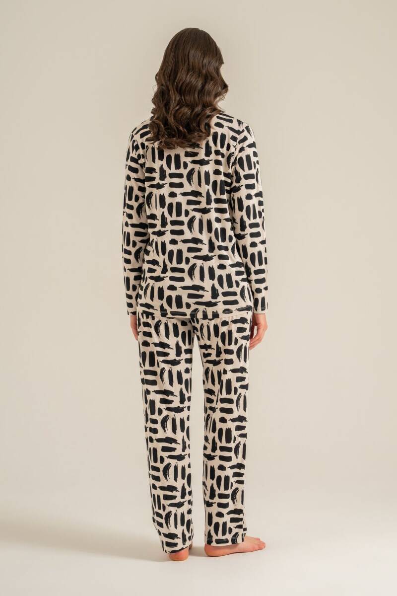 Pierre Cardin Kadın Pamuklu Krem Gömlek Pijama Takımı PC9301-S-V1 - 4