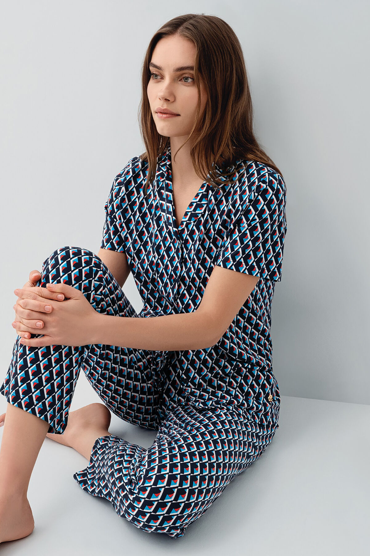 Pierre Cardin Kadın Lacivert Gömlek Pijama