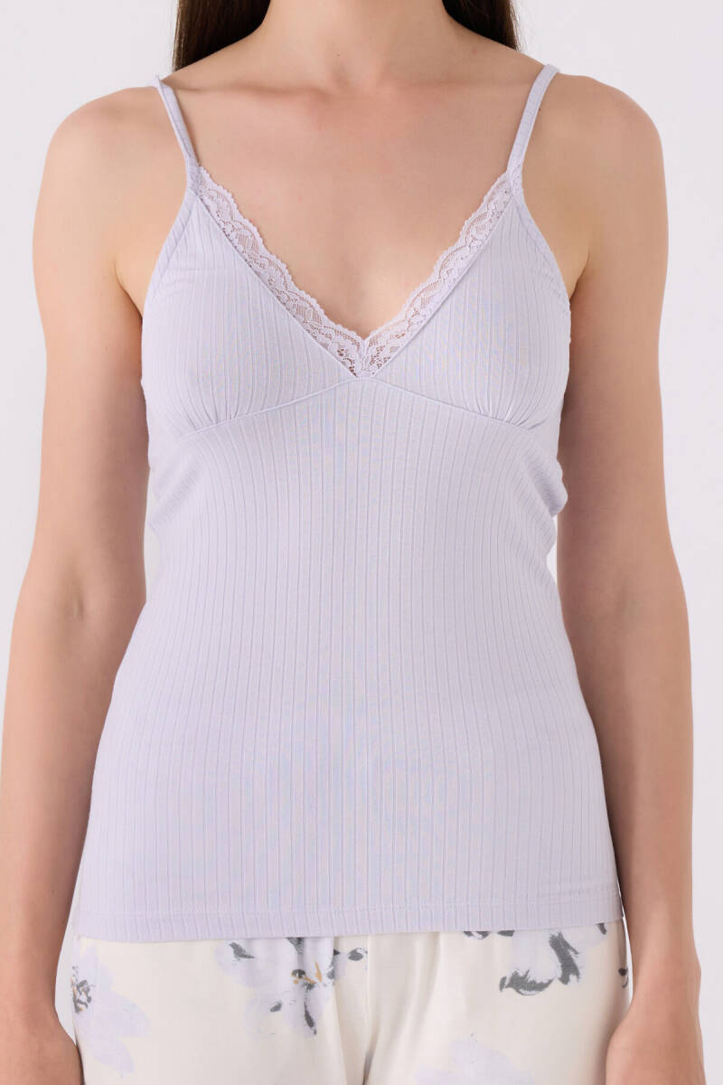 Pierre Cardin Kadın Pamuklu Bisiklet Yaka Pigment Baskılı Kışlık Regular Fit Mavi Pijama Takımı PC8885-S-V1 - 6