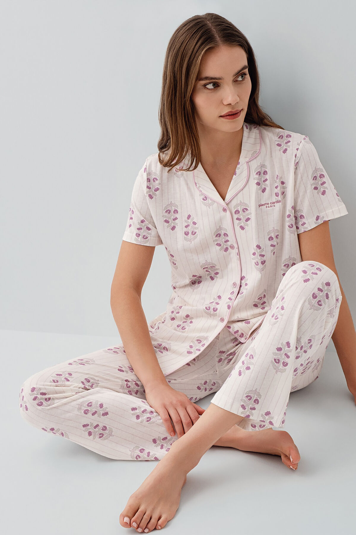 Pierre Cardin Kadın Pembe Gömlek Pijama Takım