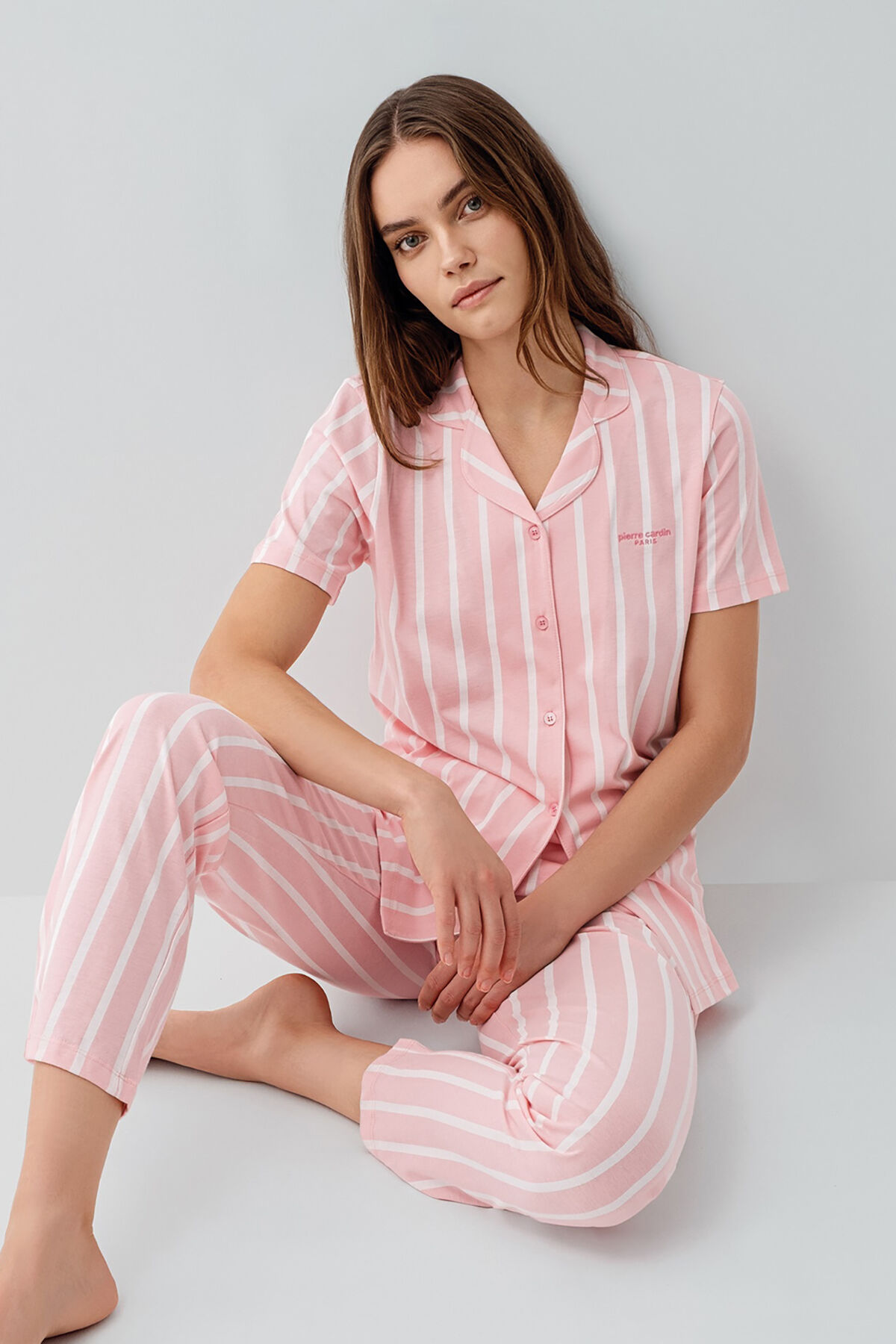 Pierre Cardin Kadın Pembe Gömlek Pijama Takım