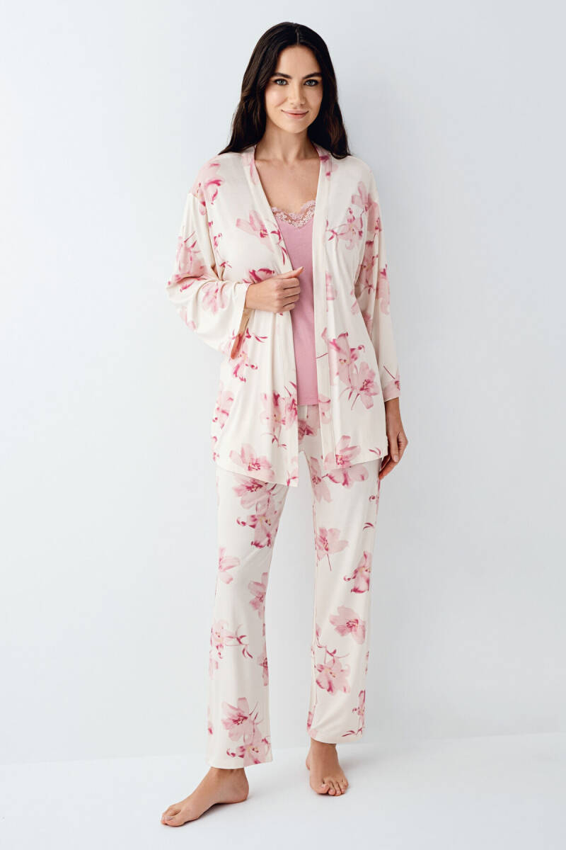Pierre Cardin Kadın Pamuklu Kışlık Regular Fit Pembe Sabahlık PC9058-S-V1 - 2