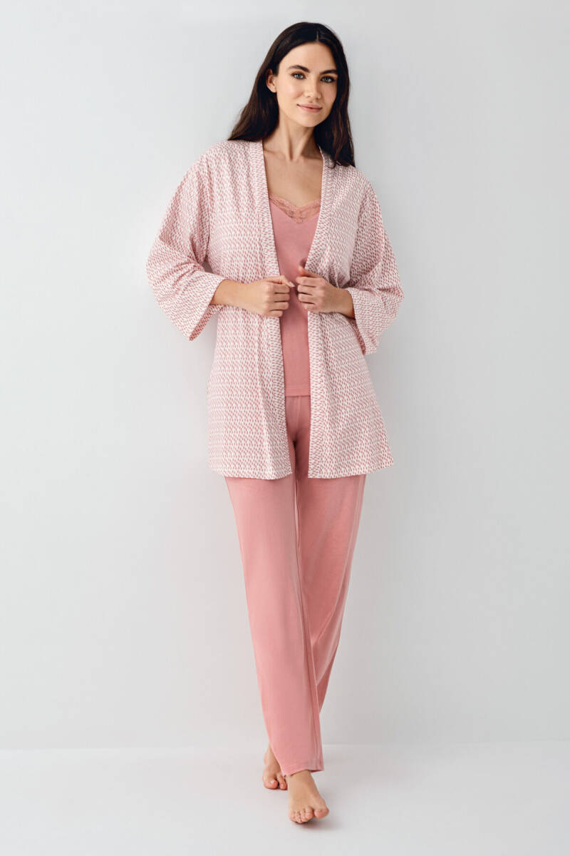 Pierre Cardin Kadın Pamuklu Kışlık Regular Fit Pembe Sabahlık PC9082-S-V1 - 1