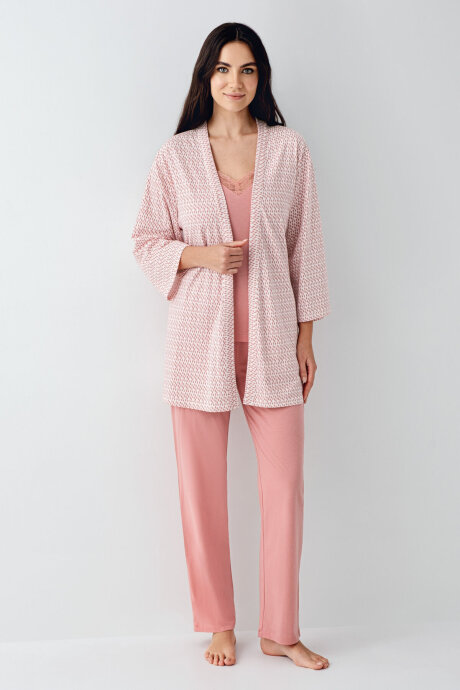 Pierre Cardin Kadın Pamuklu Kışlık Regular Fit Pembe Sabahlık PC9082-S-V1 - 3