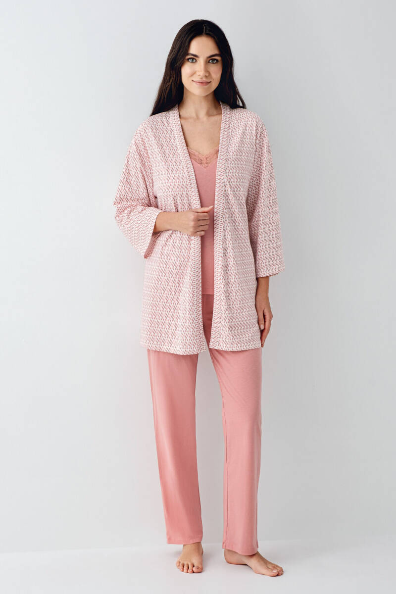 Pierre Cardin Kadın Pamuklu Kışlık Regular Fit Pembe Sabahlık PC9082-S-V1 - 3