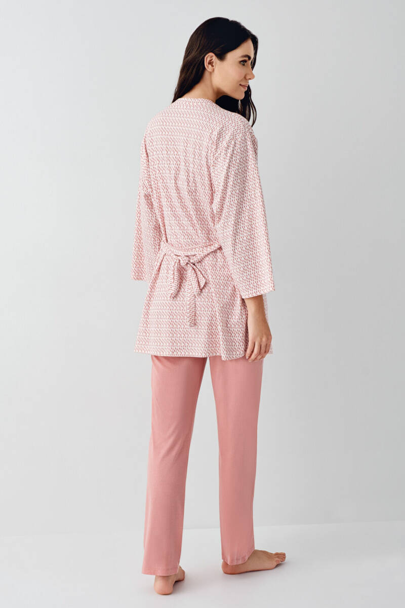 Pierre Cardin Kadın Pamuklu Kışlık Regular Fit Pembe Sabahlık PC9082-S-V1 - 5