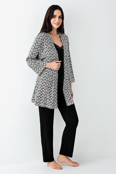 Pierre Cardin Kadın Pamuklu Kışlık Regular Fit Siyah Sabahlık PC9071-S-V1 (1)