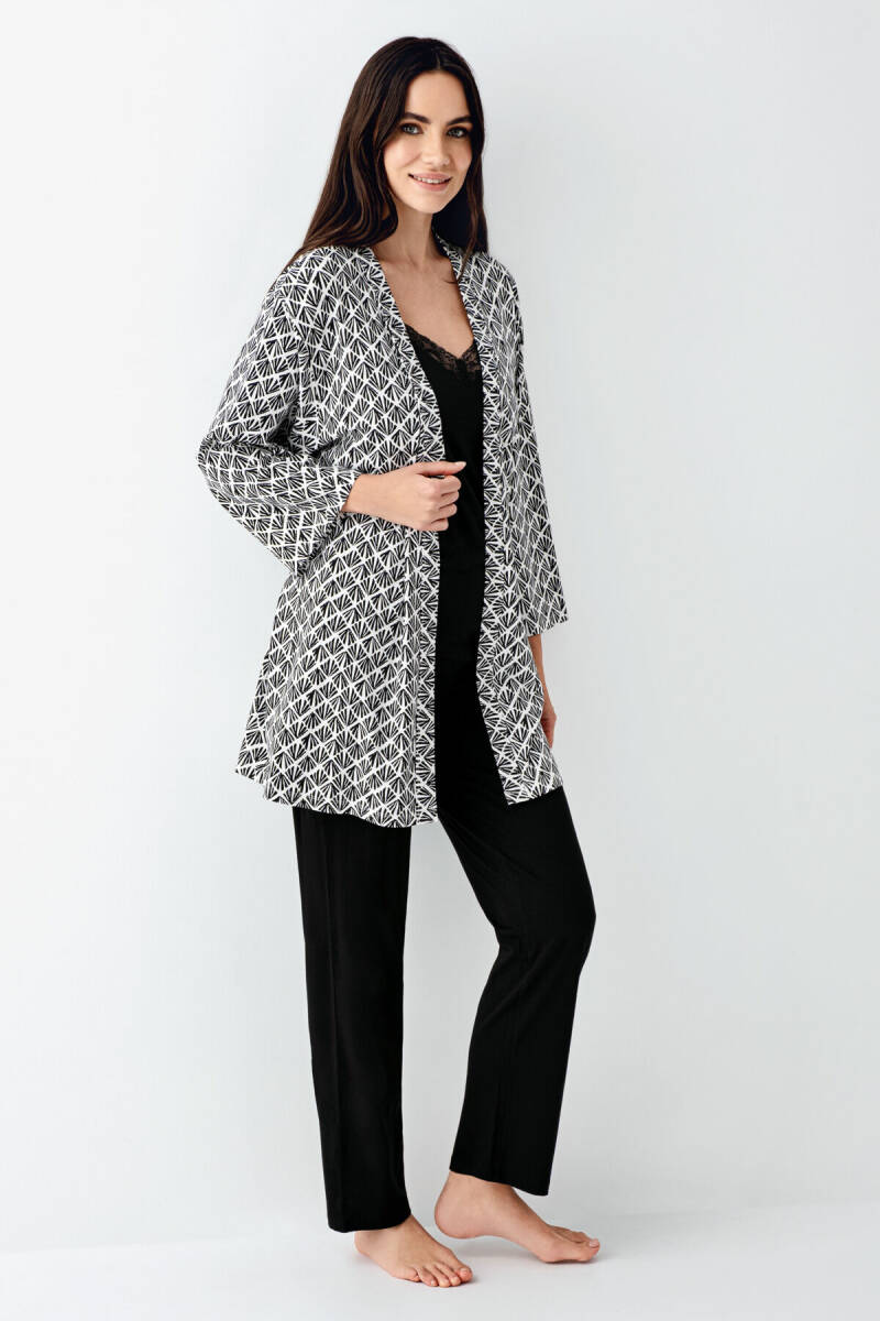 Pierre Cardin Kadın Pamuklu Kışlık Regular Fit Siyah Sabahlık PC9071-S-V1 - 2