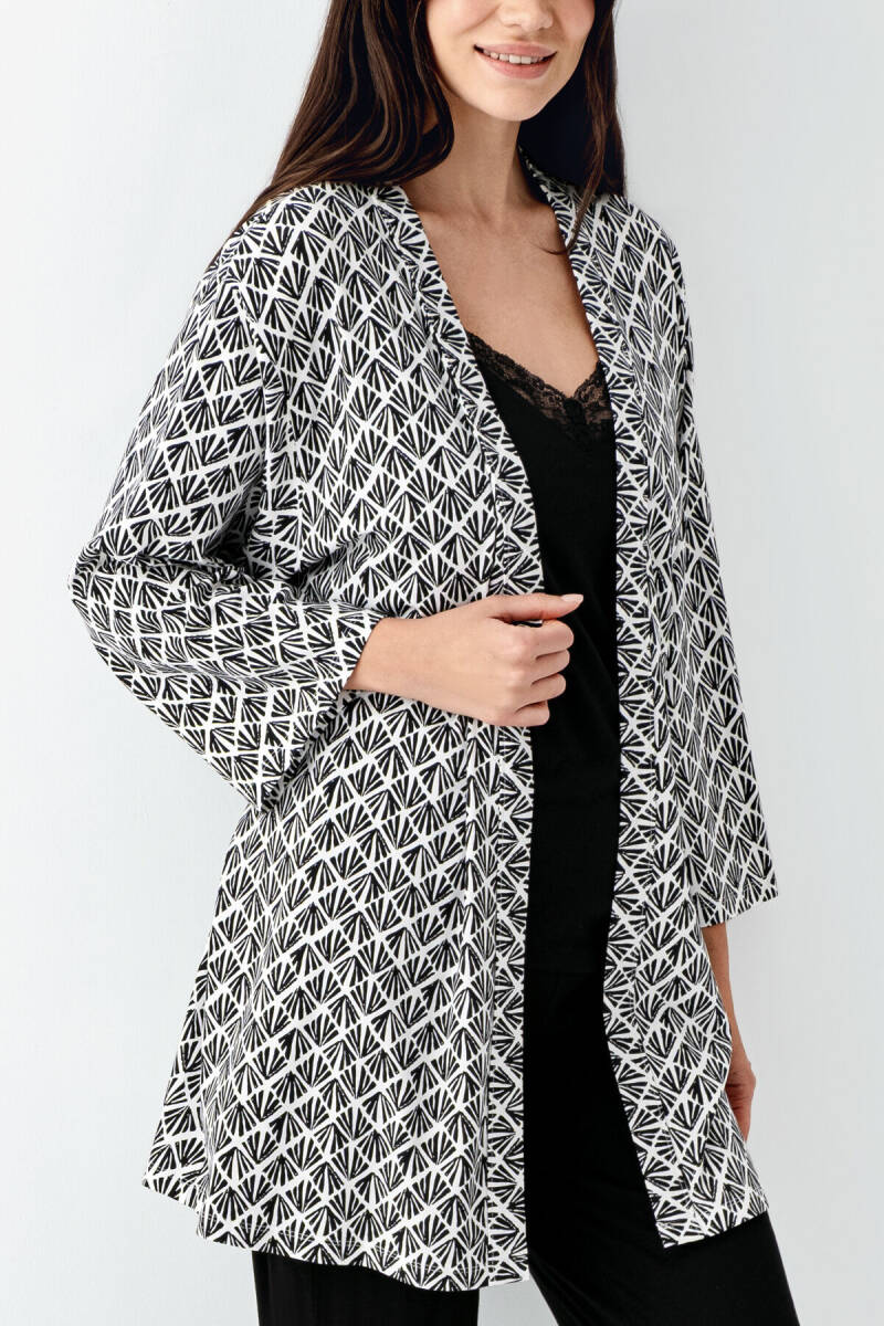 Pierre Cardin Kadın Pamuklu Kışlık Regular Fit Siyah Sabahlık PC9071-S-V1 - 4