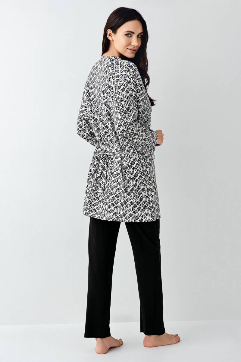 Pierre Cardin Kadın Pamuklu Kışlık Regular Fit Siyah Sabahlık PC9071-S-V1 - 5