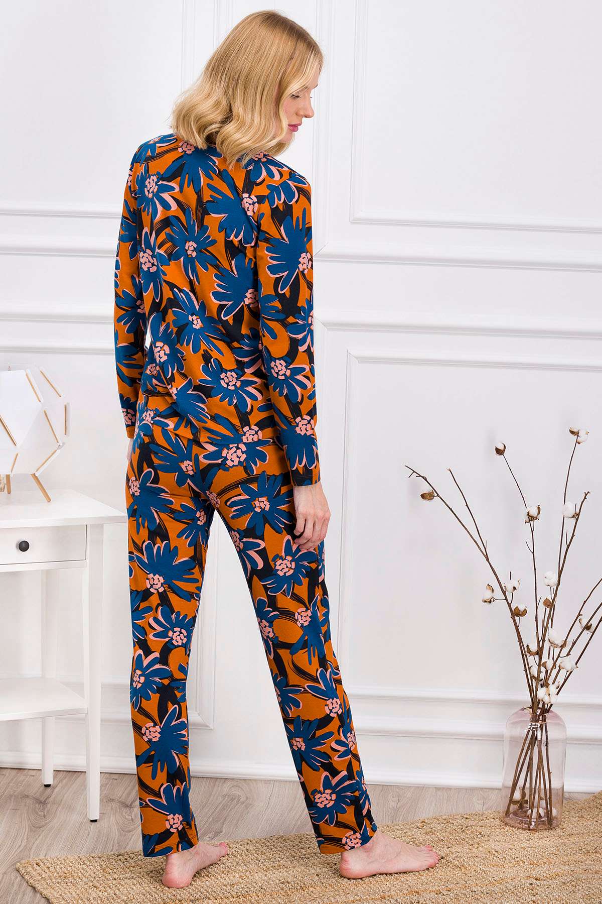 Pierre Cardin Turuncu Kadın Gömlek Pijama Takımı
