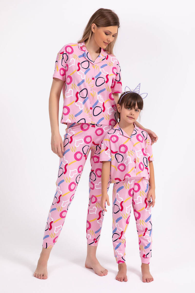 RolyPoly - Rolyply Love Pembe Kadın Gömlek Pijama Takımı (1)