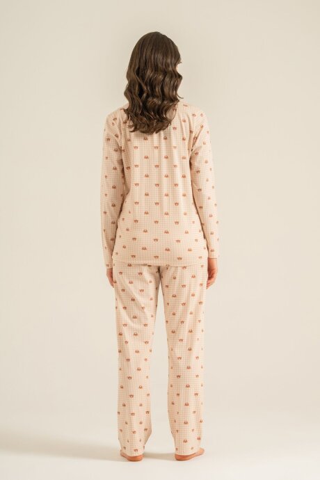 Rolypoly Anne Kız %100 Pamuk Cute Bears Krem Gömlek Pijama Takımı RP3917-A-V1 - 7