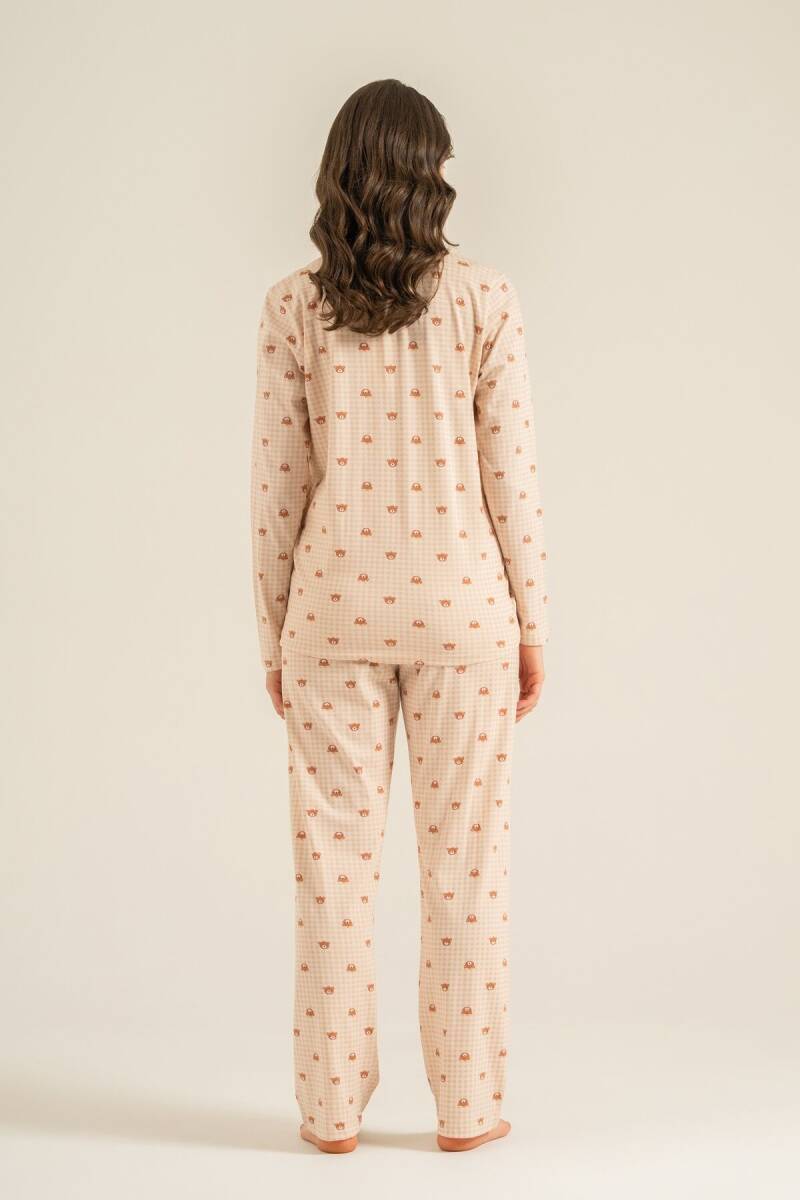 Rolypoly Anne Kız %100 Pamuk Cute Bears Krem Gömlek Pijama Takımı RP3917-A-V1 - 7