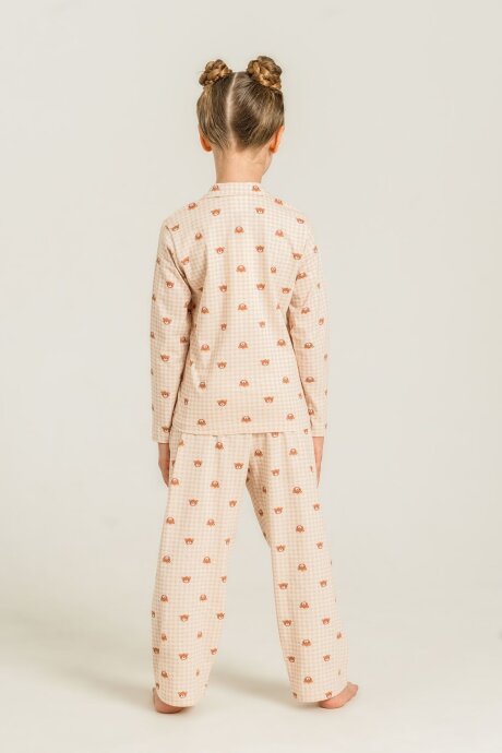 Rolypoly Anne Kız %100 Pamuk Cute Bears Krem Gömlek Pijama Takımı RP3917-A-V1 - 3