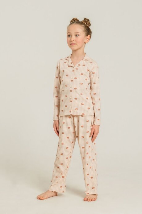 Rolypoly Anne Kız Cute Bears Krem Gömlek Pijama Takımı RP3917-A-V1 (1)