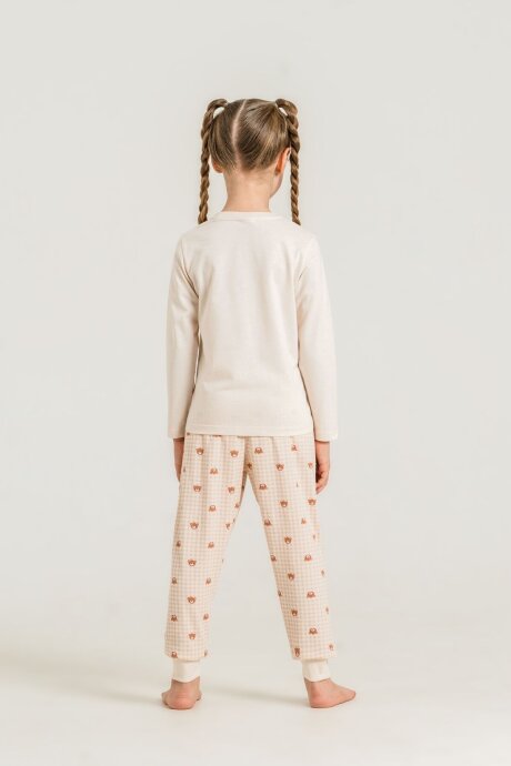 Rolypoly Anne Kız %100 Pamuk Lovely Bear Krem Uzun Kol Pijama Takım RP3916-A-V1 - 3