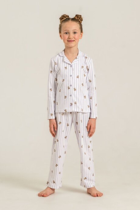 Rolypoly Anne Kız Teddy Bears Mor Gömlek Pijama Takımı RP3913-A-V2 (1)
