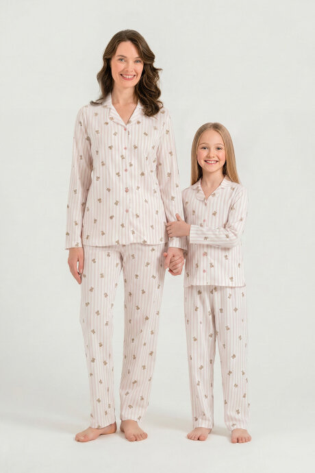 Rolypoly Anne Kız Teddy Bears Pembe Gömlek Pijama Takımı RP3913-A-V1