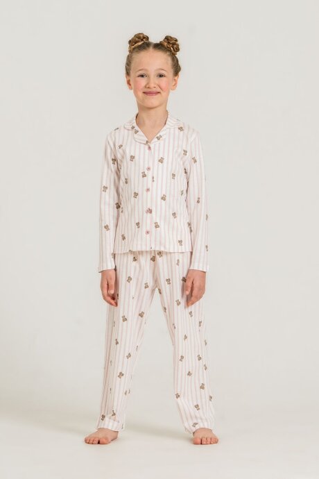 Rolypoly Anne Kız Teddy Bears Pembe Gömlek Pijama Takımı RP3913-A-V1 (1)