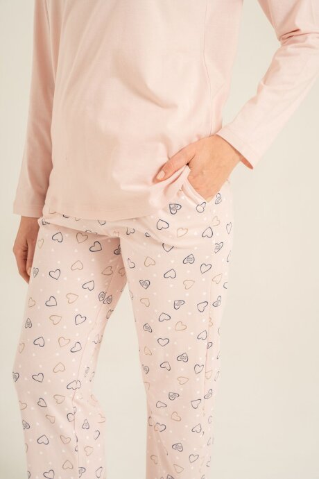 Rolypoly Anne Kız %100 Pamuk Who Needs A Hug Pembe Uzun Kol Pijama Takım RP3902-A-V1 - 8