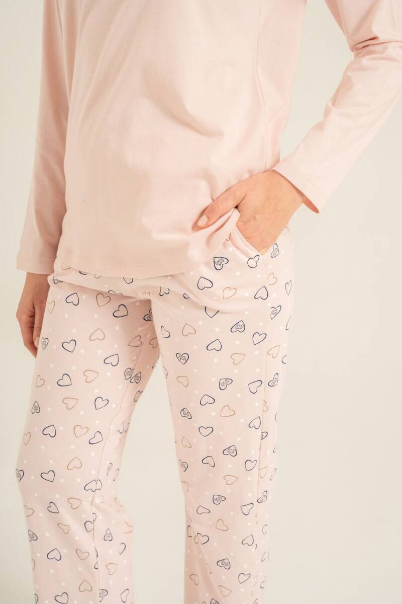 Rolypoly Anne Kız %100 Pamuk Who Needs A Hug Pembe Uzun Kol Pijama Takım RP3902-A-V1 - 8