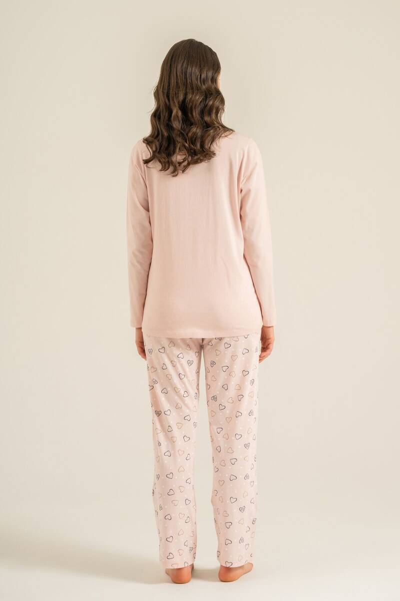 Rolypoly Anne Kız %100 Pamuk Who Needs A Hug Pembe Uzun Kol Pijama Takım RP3902-A-V1 - 7