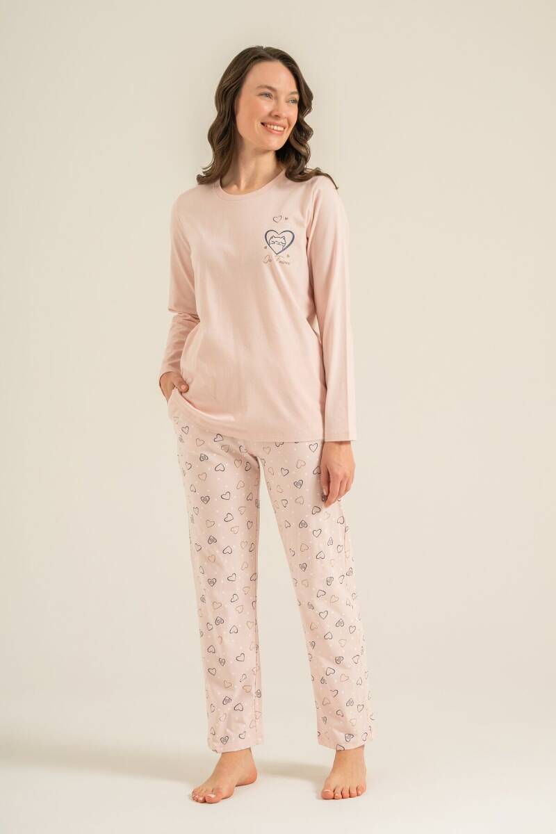 Rolypoly Anne Kız %100 Pamuk Who Needs A Hug Pembe Uzun Kol Pijama Takım RP3902-A-V1 - 6