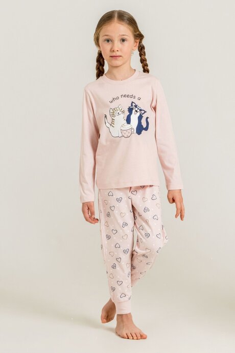 Rolypoly Anne Kız %100 Pamuk Who Needs A Hug Pembe Uzun Kol Pijama Takım RP3902-A-V1 - 3