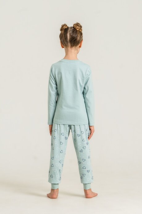 Rolypoly Anne Kız %100 Pamuk Who Needs A Hug Yeşil Uzun Kol Pijama Takım RP3902-A-V2 - 4