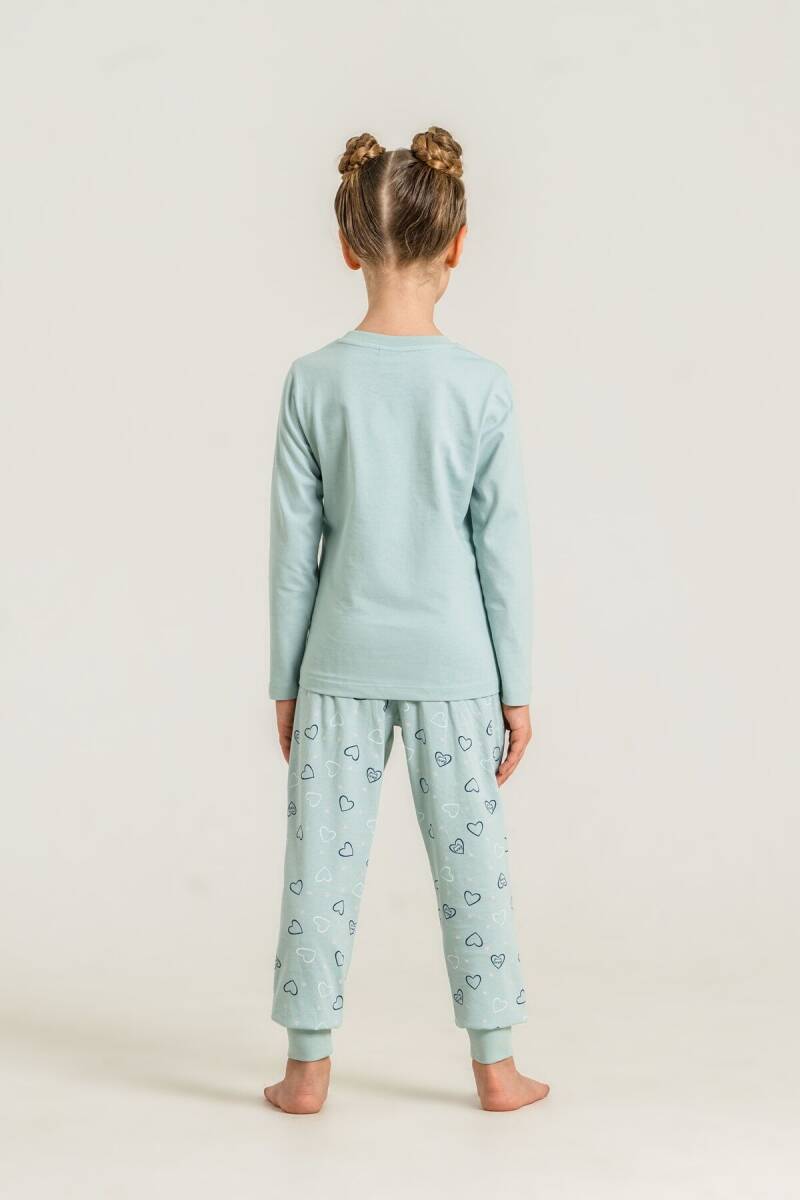 Rolypoly Anne Kız %100 Pamuk Who Needs A Hug Yeşil Uzun Kol Pijama Takım RP3902-A-V2 - 4