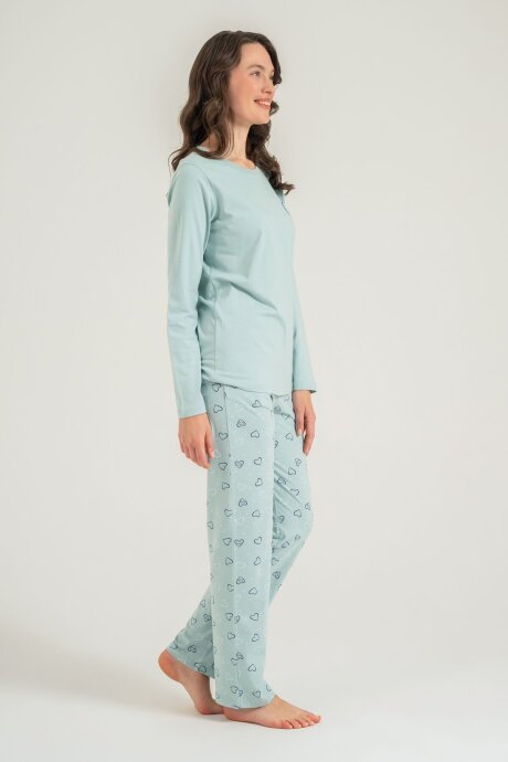 Rolypoly Anne Kız %100 Pamuk Who Needs A Hug Yeşil Uzun Kol Pijama Takım RP3902-A-V2 - 7