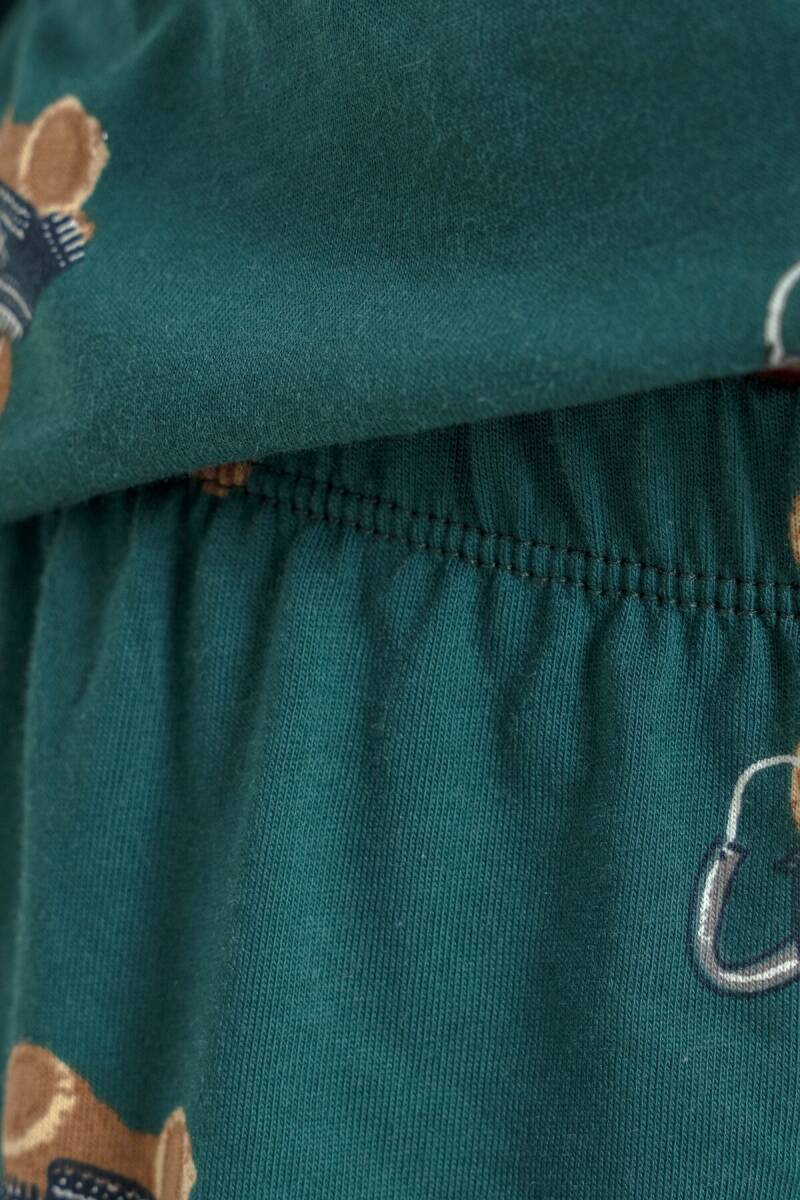 Rolypoly Anne Kız %100 Pamuk Winter Bear Yeşil Gömlek Pijama Takımı RP3919-A-V1 - 5