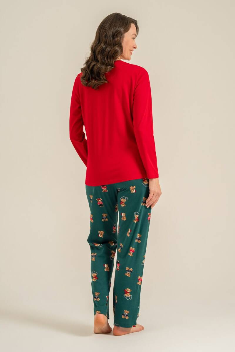 Rolypoly Anne Kız %100 Pamuk Wish You All The Best Kırmızı Uzun Kol Pijama Takım RP3918-A-V1 - 8