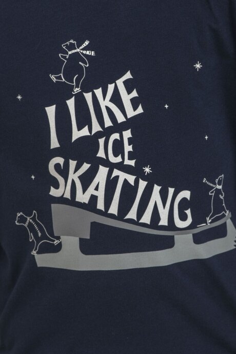 Rolypoly Baba Oğul %100 Pamuk I Like Ice Skating Lacivert Uzun Kol Pijama Takım RP3864-A-V1 - 4