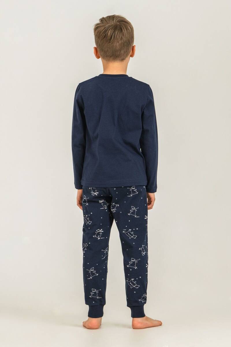 Rolypoly Baba Oğul %100 Pamuk I Like Ice Skating Lacivert Uzun Kol Pijama Takım RP3864-A-V1 - 5