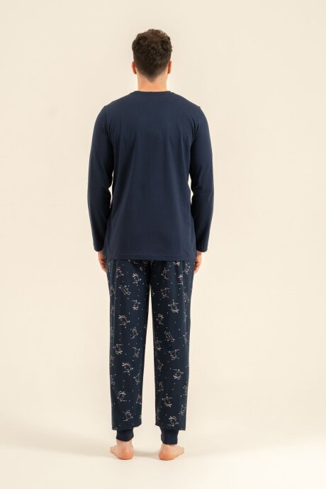 Rolypoly Baba Oğul %100 Pamuk I Like Ice Skating Lacivert Uzun Kol Pijama Takım RP3864-A-V1 - 7