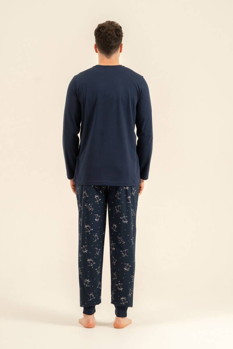 Rolypoly Baba Oğul %100 Pamuk I Like Ice Skating Lacivert Uzun Kol Pijama Takım RP3864-A-V1 - 7