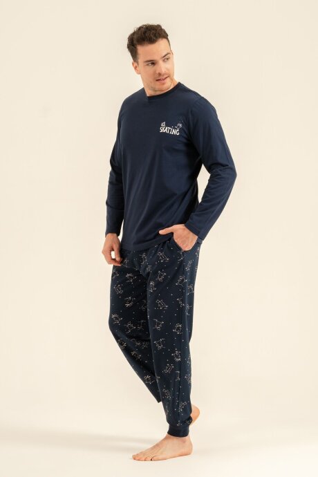 Rolypoly Baba Oğul %100 Pamuk I Like Ice Skating Lacivert Uzun Kol Pijama Takım RP3864-A-V1 - 8