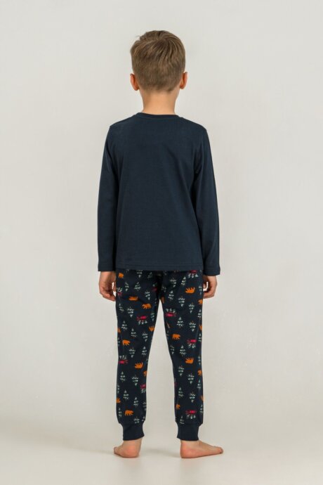 Rolypoly Be Happy Everyday Baba Oğul %100 Pamuk Lacivert Uzun Kol Pijama Takım RP3933-A-V1 - 3