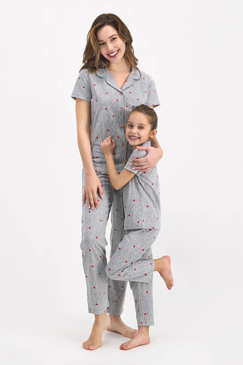 RolyPoly - Rolypoly Cherry Grimelanjı Kız Çocuk Gömlek Pijama Takımı (1)
