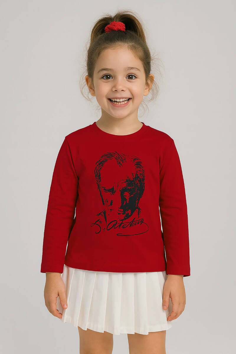 Rolypoly Erkek Çocuk Bisiklet Yaka Baskılı Kışlık Regular Fit Kırmızı T-Shirt RP3832-C-V2 - 2