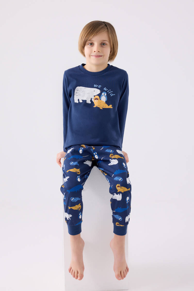 Rolypoly Erkek Çocuk Mavi Pijama Takımı