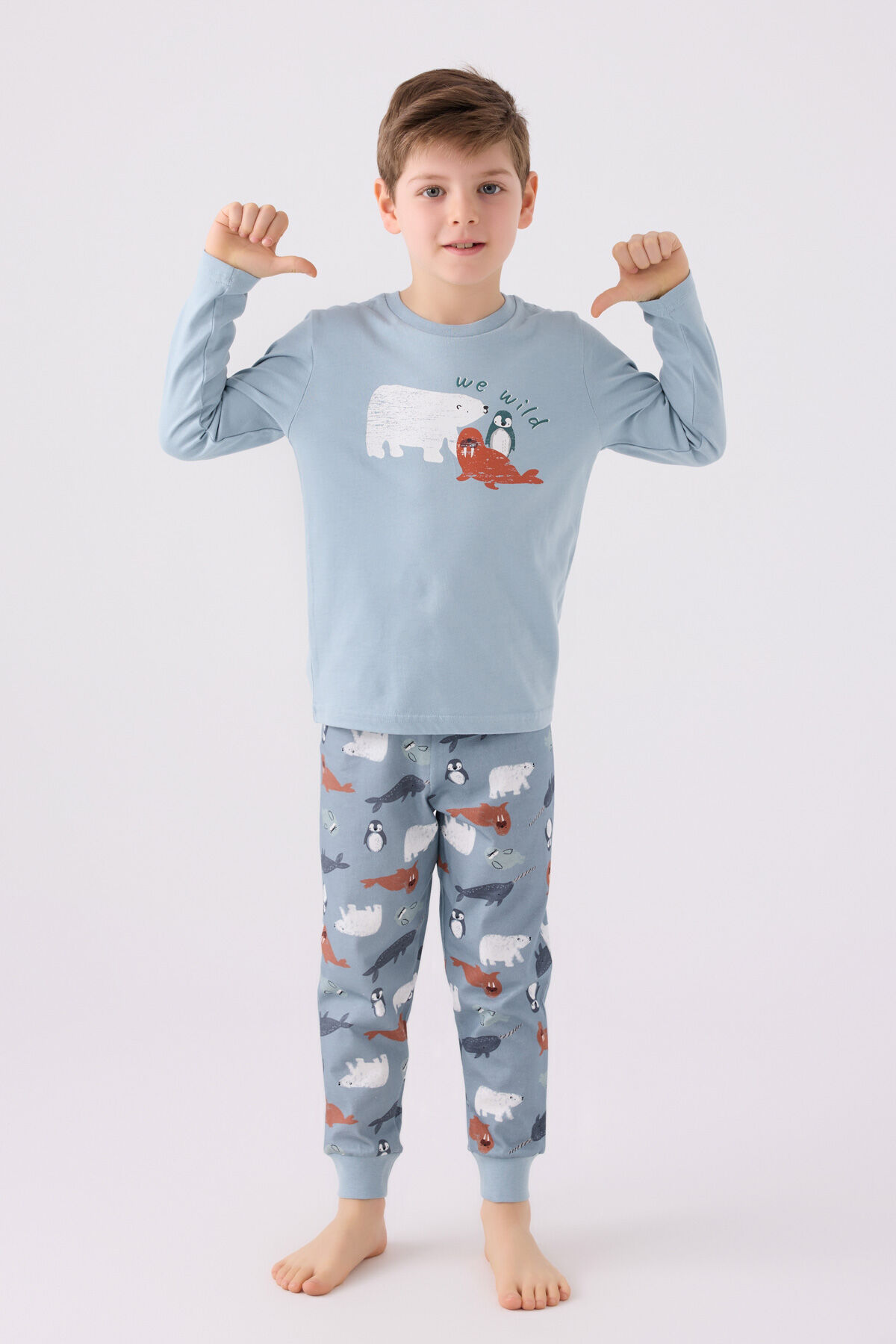 Rolypoly Erkek Çocuk Yeşil Pijama Takımı