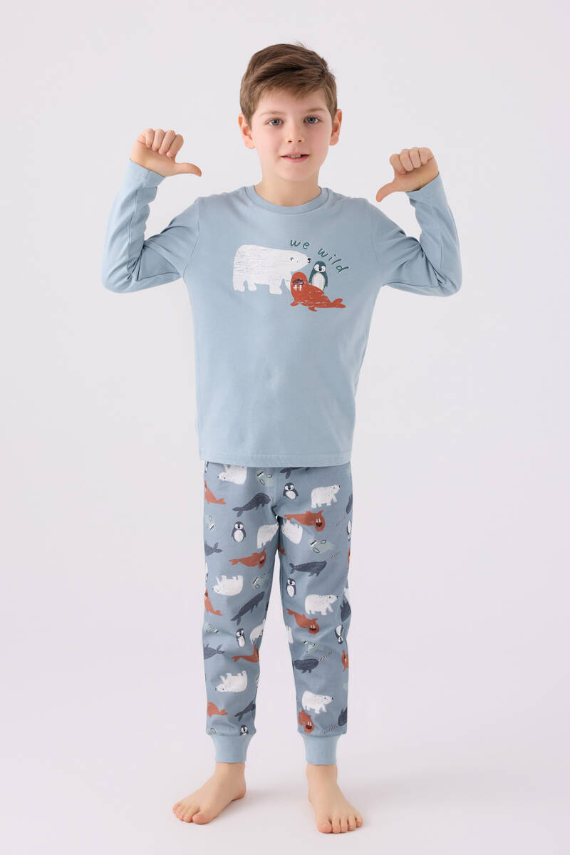 Rolypoly Erkek Çocuk Yeşil Pijama Takımı