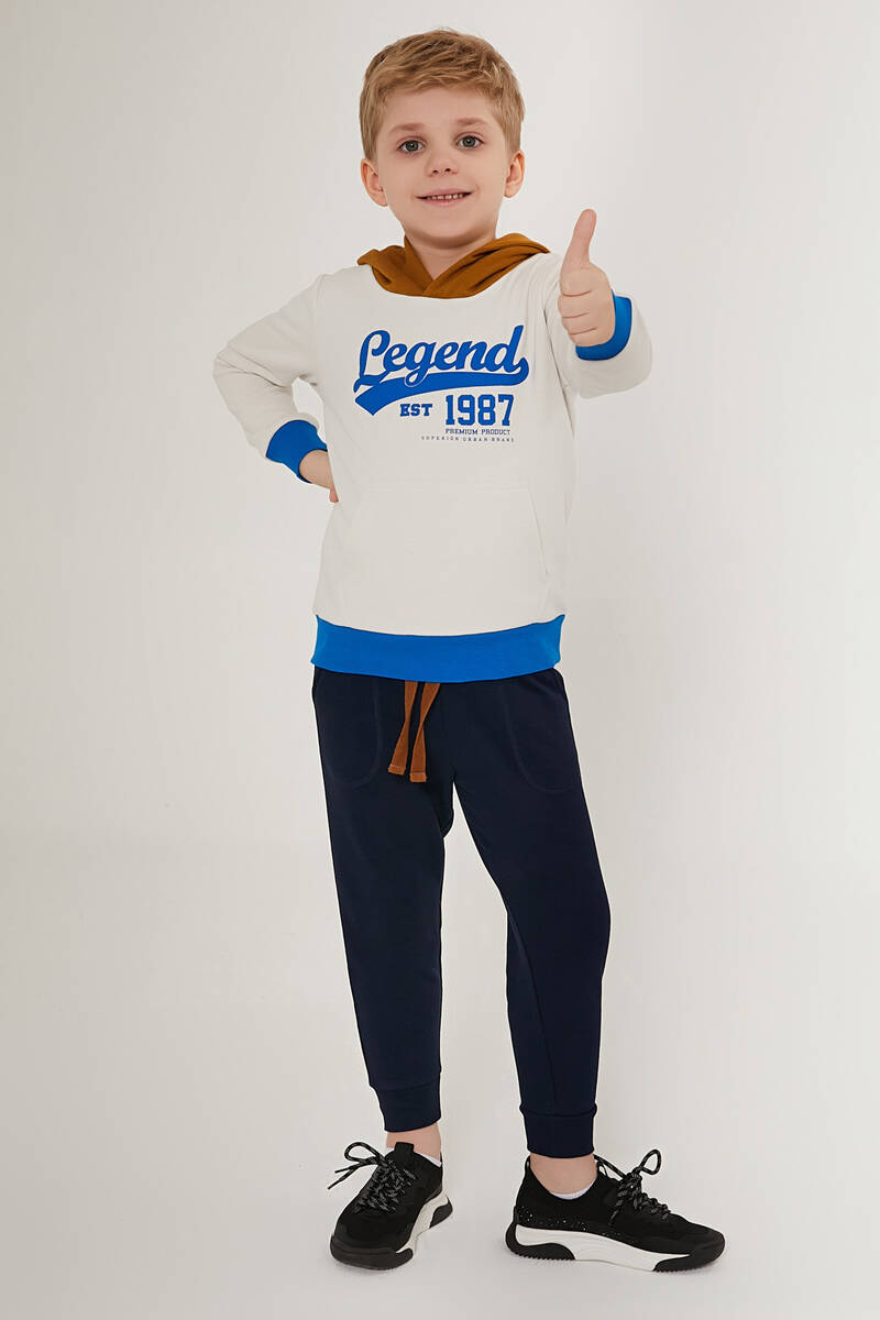 Rolypoly Erkek Çocuk Beyaz Eşofman Takımı