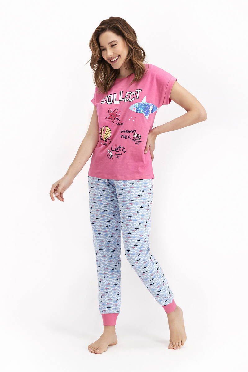 Rolypoly Collect Pembe Kadın Kısa Kol Pijama Takımı